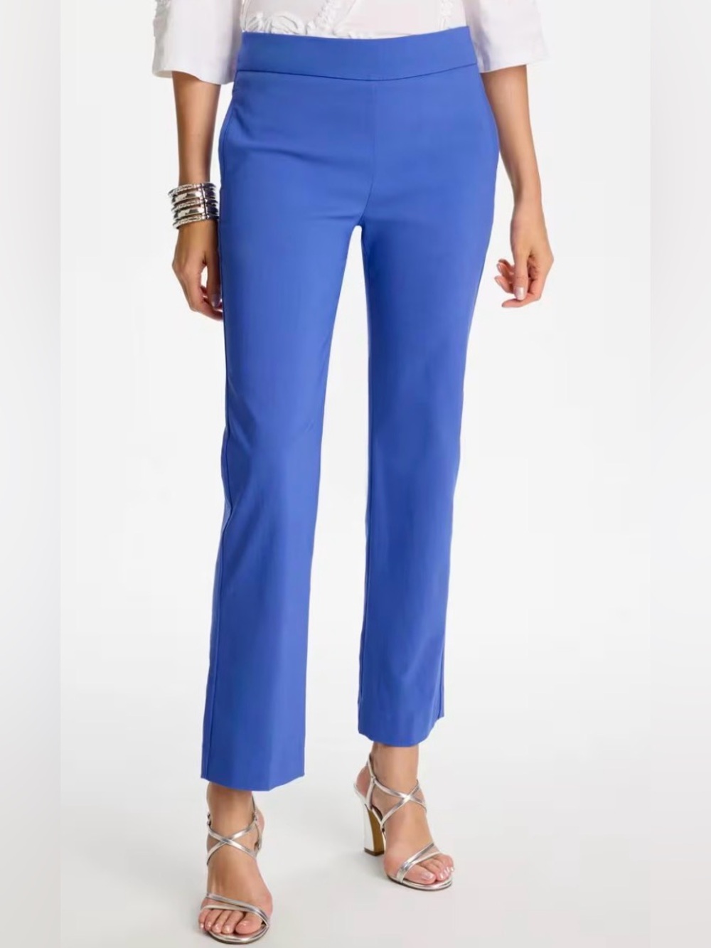 Chico’s Women’s Slimming Brigitte Blue Crop Pants Size 12 NWT